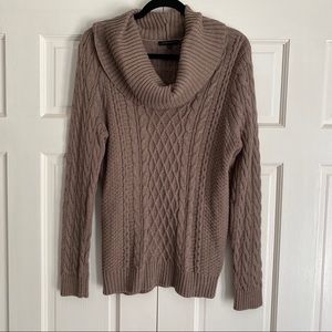 Cowl Neck Cable Knit Sweater